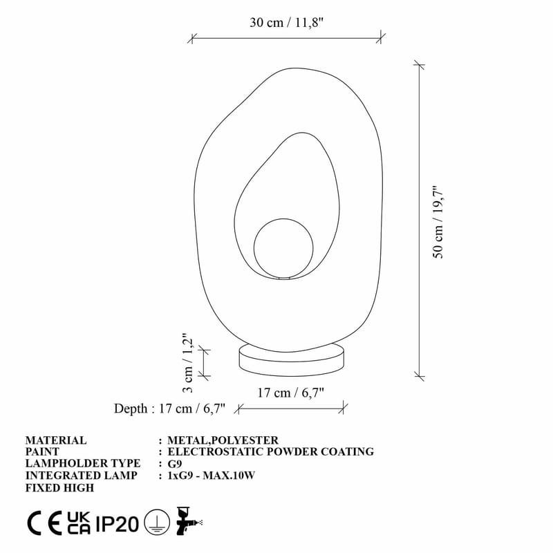 Corlinor bordlampe - Hvit - Belysning - Innendørsbelysning & Lamper - Taklampe - Krystallkrone & takkrone