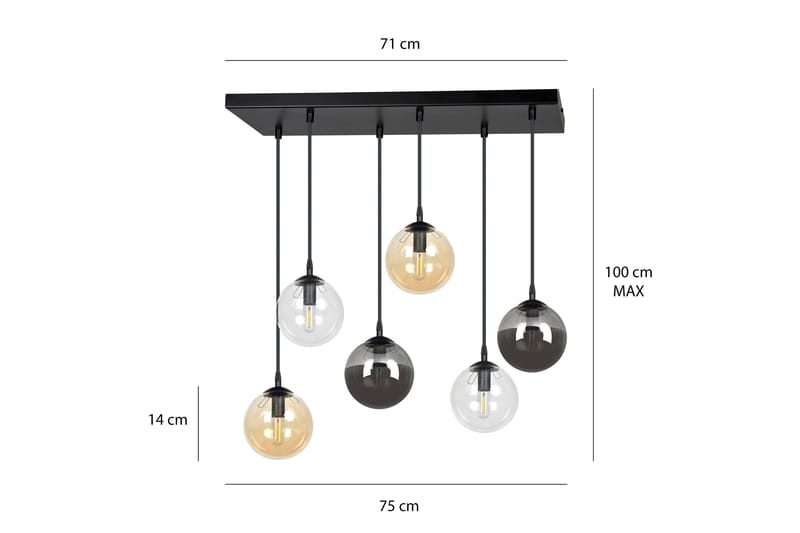 Cosmo 6 Miks1 pendel - Scandinavian Choice - Taklampe soverom - Kjøkkenlampe & taklampe kjøkken - Lamper gang - Vinduslampe - Pendellamper & Hengelamper - Taklampe stue - Vinduslampe hengende - Taklampe