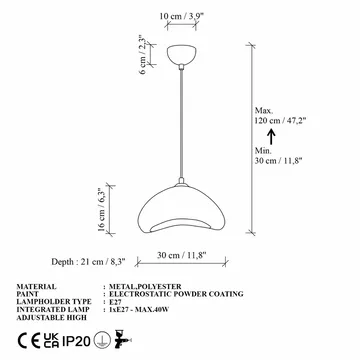Dasina pendellampe - Hvit - Belysning - Innendørsbelysning & Lamper - Taklampe - Krystallkrone & takkrone