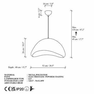 Dasina pendellampe - Hvit - Belysning - Innendørsbelysning & Lamper - Taklampe - Krystallkrone & takkrone
