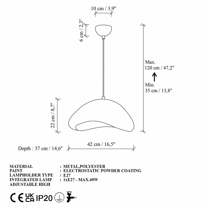 Dasina pendellampe - Hvit - Belysning - Innendørsbelysning & Lamper - Taklampe - Krystallkrone & takkrone