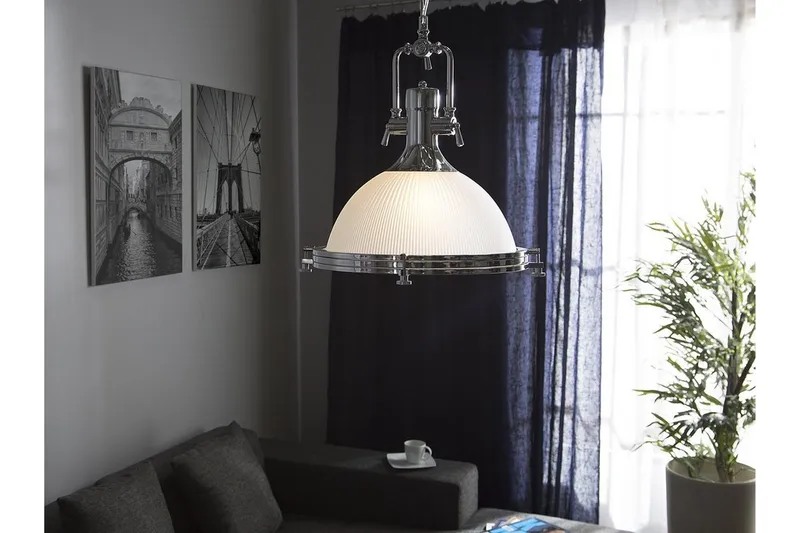 Ebron Taklampe 38 cm, Sølv