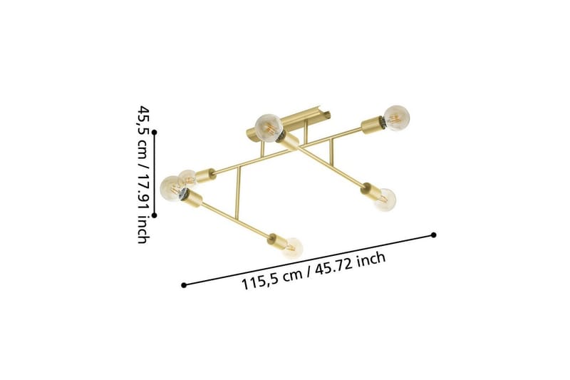 Taklampe Eglo Belsiana 1 med 6 lamper - Messing - Belysning - Innendørsbelysning & Lamper - Plafond