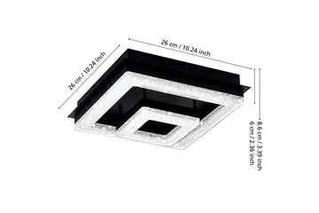 Taklampe Eglo Fradelo 1 240x240 mm - Svart/Grå - Belysning - Innendørsbelysning & Lamper - Taklampe