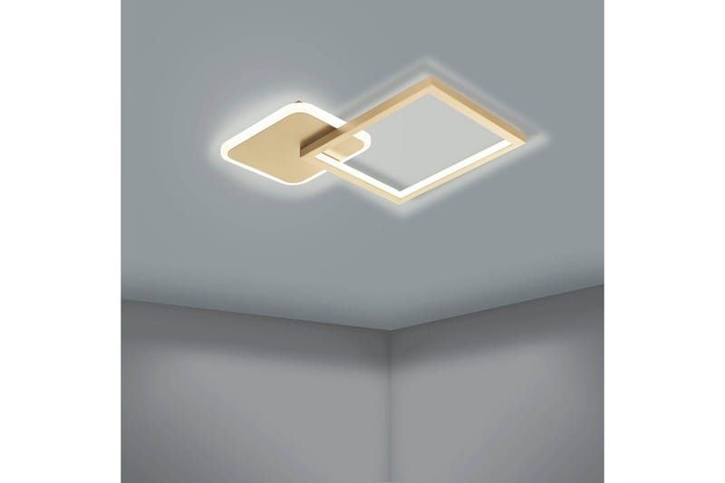 Taklampe Eglo Gafares Kvadrat Gullfarget/Hvit - Gull/Hvit - Belysning - Innendørsbelysning & Lamper - Taklampe - Takplafond