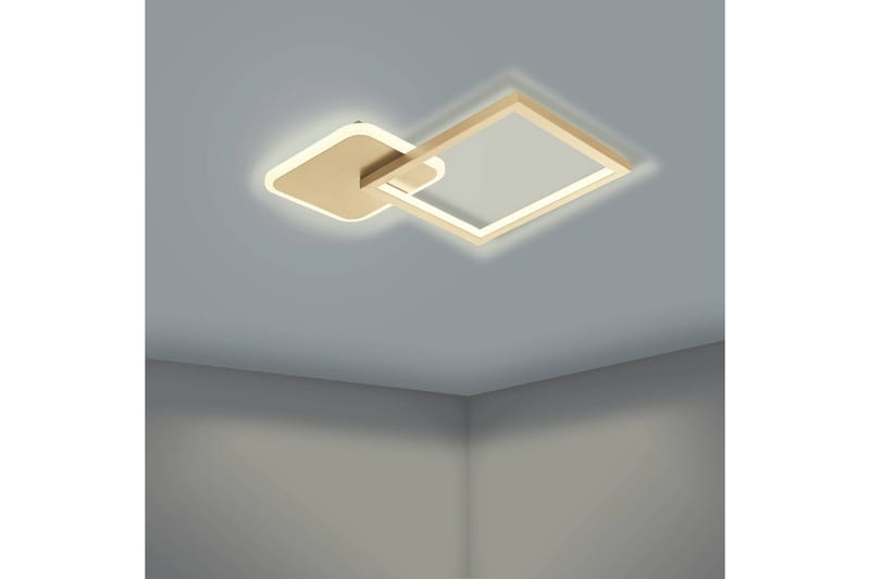 Taklampe Eglo Gafares Kvadrat Gullfarget/Hvit - Gull/Hvit - Belysning - Innendørsbelysning & Lamper - Taklampe - Takplafond