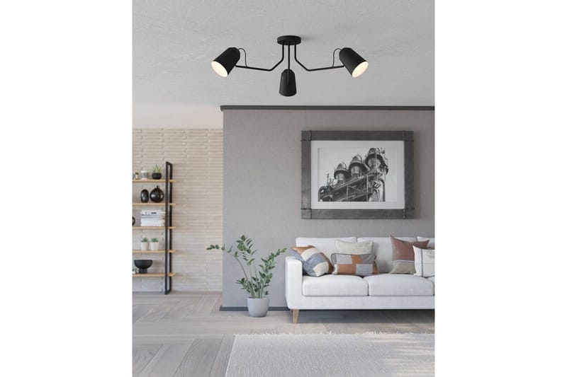 Taklampe Eglo Loreto - Svart/Hvit - Belysning - Innendørsbelysning & Lamper - Taklampe - Takplafond
