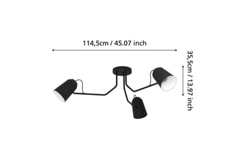 Taklampe Eglo Loreto - Svart/Hvit - Belysning - Innendørsbelysning & Lamper - Taklampe - Takplafond