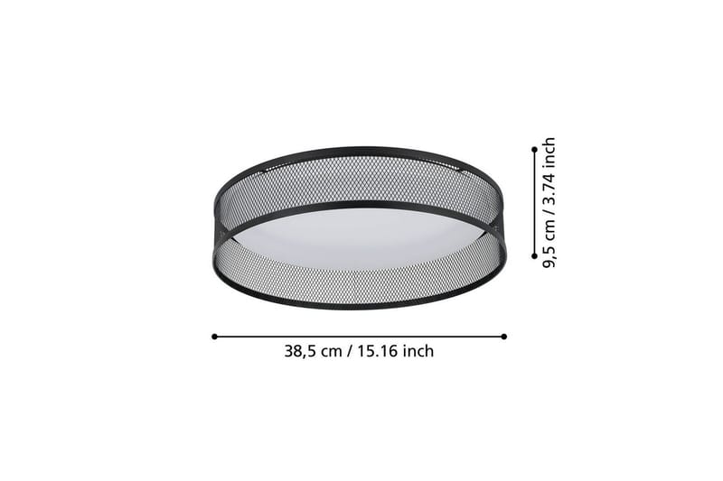 Taklampe Eglo Luppineria Ø385 mm Svart Hvit - Svart - Belysning - Innendørsbelysning & Lamper - Taklampe