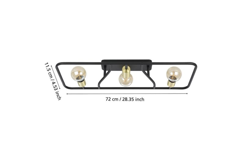 Taklampe Eglo Messinaro - Svart/Messing - Belysning - Innendørsbelysning & Lamper - Taklampe - Takplafond
