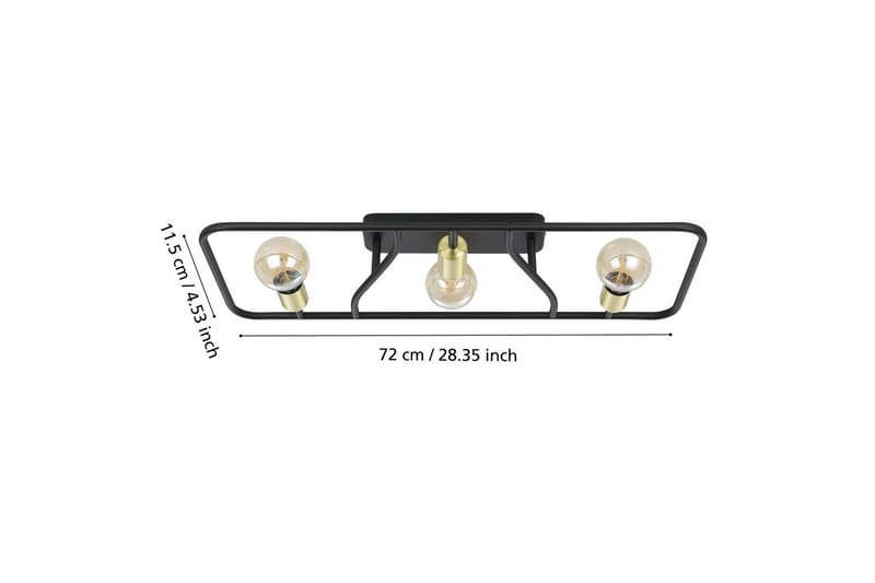 Taklampe Eglo Messinaro - Svart/Messing - Belysning - Innendørsbelysning & Lamper - Taklampe