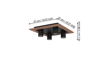 Taklampe Eglo Valcasotto 1 - Svart/Brun - Belysning - Innendørsbelysning & Lamper - Lamper gang