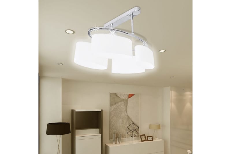 Ellipsoide Taklampe med Glasskjerm - 4 E14 Prer - Hvit - Lamper gang - Taklampe - Takplafond - Plafond