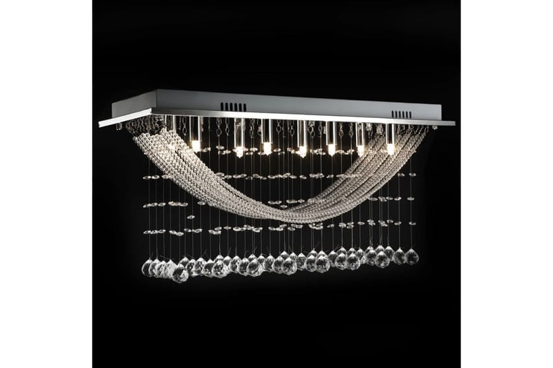 Hvit taklampe med glitrende glasskrystalperler 8 x G9 29 cm - Sølv - Krystallkrone & takkrone - Lamper gang - Taklampe Hvit taklampe med glitrende glasskrystalperler 8 x G9 29 cm - Sølv - Krystallkrone & takkrone - Lamper gang - Taklampe