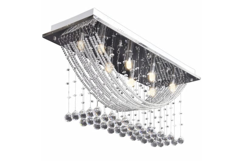 Hvit taklampe med glitrende glasskrystalperler 8 x G9 29 cm - Sølv - Krystallkrone & takkrone - Lamper gang - Taklampe Hvit taklampe med glitrende glasskrystalperler 8 x G9 29 cm - Sølv - Krystallkrone & takkrone - Lamper gang - Taklampe