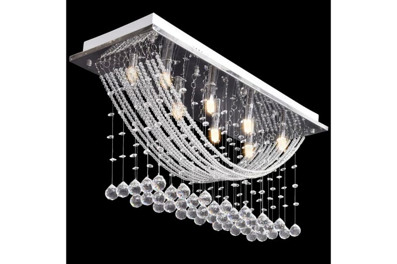 Hvit taklampe med glitrende glasskrystalperler 8 x G9 29 cm - Sølv - Krystallkrone & takkrone - Lamper gang - Taklampe Hvit taklampe med glitrende glasskrystalperler 8 x G9 29 cm - Sølv - Krystallkrone & takkrone - Lamper gang - Taklampe