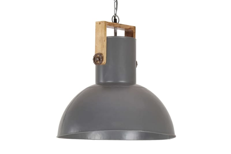 Industriell hengelampe 25 W grå rund mangotre 52 cm E27 - Grå - Kjøkkenlampe & taklampe kjøkken - Vinduslampe - Taklampe soverom - Pendellamper & Hengelamper - Lamper gang - Taklampe stue - Vinduslampe hengende - Taklampe