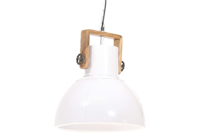 Industriell hengelampe 25 W hvit rund 40 cm E27 - Hvit - Kjøkkenlampe & taklampe kjøkken - Vinduslampe - Taklampe soverom - Pendellamper & Hengelamper - Lamper gang - Taklampe stue - Vinduslampe hengende - Taklampe