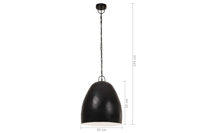 Industriell hengelampe 25 W matt svart rund 42 cm E27 - Svart - Kjøkkenlampe & taklampe kjøkken - Vinduslampe - Taklampe soverom - Pendellamper & Hengelamper - Lamper gang - Taklampe stue - Vinduslampe hengende - Taklampe