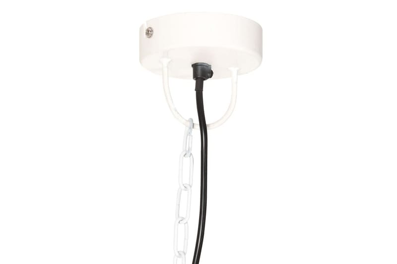 Industriell vintage hengelampe 25 W hvit rund 41 cm E27 - Hvit - Kjøkkenlampe & taklampe kjøkken - Vinduslampe - Taklampe soverom - Pendellamper & Hengelamper - Lamper gang - Taklampe stue - Vinduslampe hengende - Taklampe