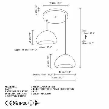 Kaolins pendellampe - Hvit - Belysning - Innendørsbelysning & Lamper - Taklampe - Krystallkrone & takkrone