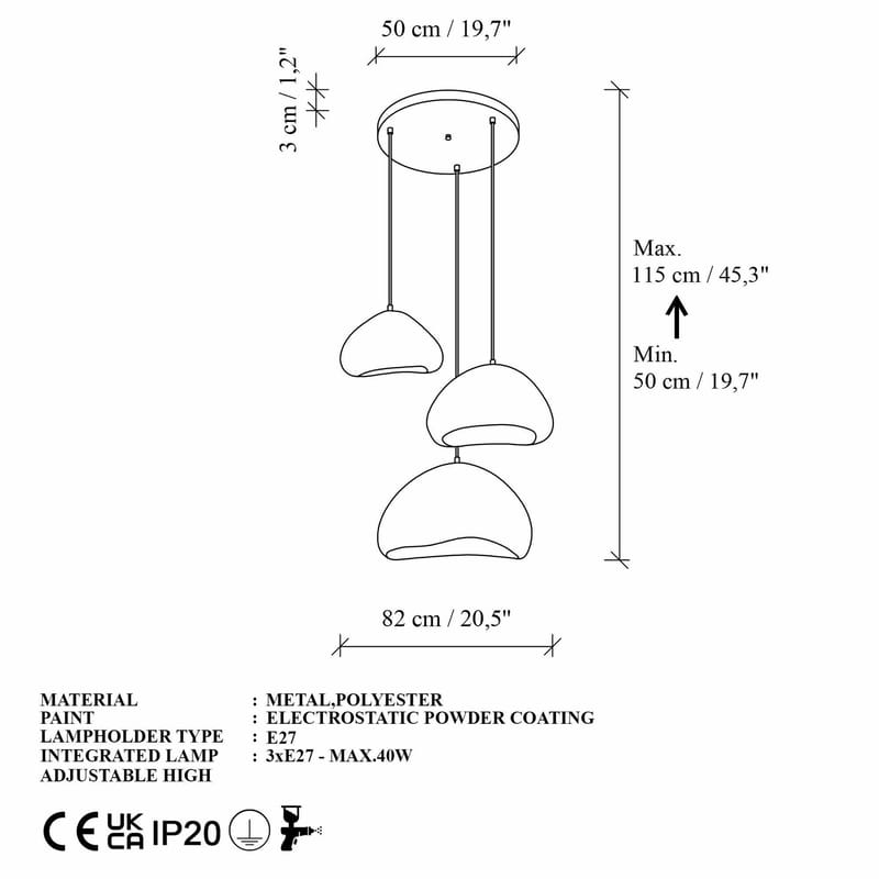 Kaolins pendellampe - Hvit - Belysning - Innendørsbelysning & Lamper - Taklampe - Krystallkrone & takkrone
