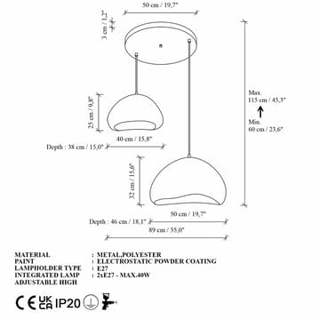Kaolins pendellampe - Hvit - Belysning - Innendørsbelysning & Lamper - Taklampe - Krystallkrone & takkrone