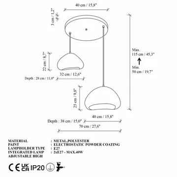 Kaolins pendellampe - Hvit - Belysning - Innendørsbelysning & Lamper - Taklampe - Krystallkrone & takkrone