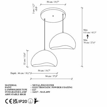 Kaolins pendellampe - Hvit - Belysning - Innendørsbelysning & Lamper - Taklampe - Krystallkrone & takkrone