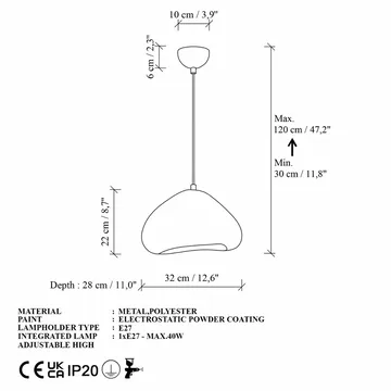 Kaolins pendellampe - Hvit - Belysning - Innendørsbelysning & Lamper - Taklampe - Krystallkrone & takkrone