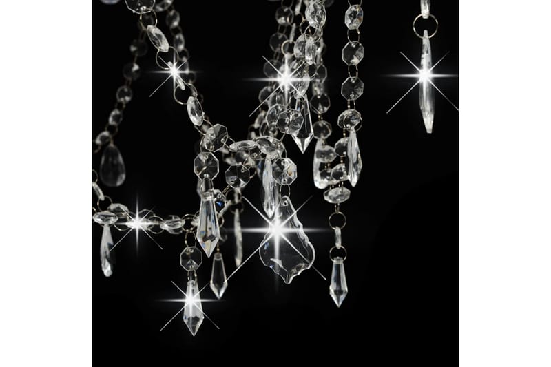 Lysekrone med perler hvit 8 x E14 prer - Hvit - Taklampe - Krystallkrone & takkrone - Lamper gang