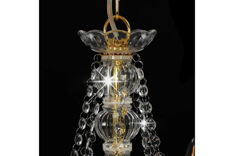 Lysekrone med perler gyllen 8 x E14 lysprer - Gull - Krystallkrone & takkrone - Lamper gang - Taklampe
