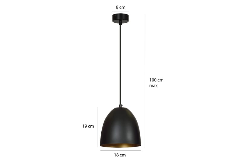Lenox 1 pendel Svart - Scandinavian Choice - Taklampe soverom - Kjøkkenlampe & taklampe kjøkken - Lamper gang - Vinduslampe - Pendellamper & Hengelamper - Taklampe stue - Vinduslampe hengende - Taklampe