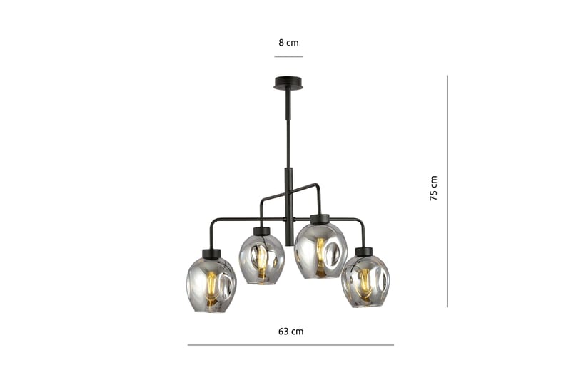 Lukka 4 pendel Grafitt - Scandinavian Choice - Taklampe soverom - Kjøkkenlampe & taklampe kjøkken - Lamper gang - Vinduslampe - Pendellamper & Hengelamper - Taklampe stue - Vinduslampe hengende - Taklampe