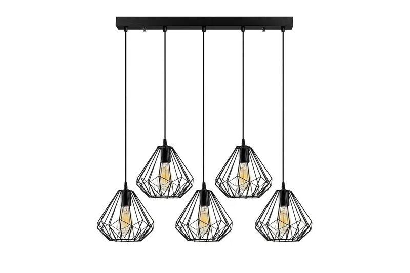 Lysekrone Almasi Five Svart, Svart