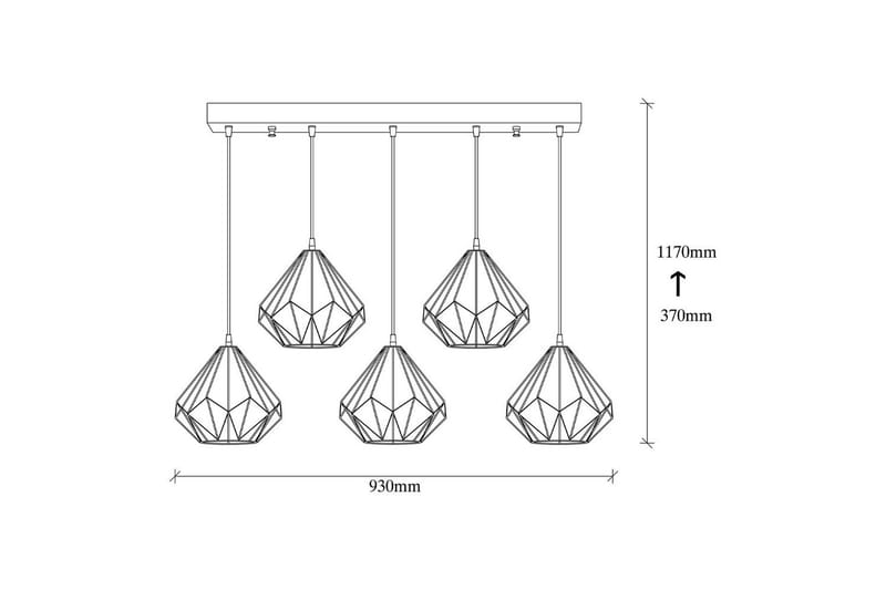 Lysekrone Almasi Five Svart - Svart - Belysning - Innendørsbelysning & Lamper - Taklampe - Kjøkkenlampe & taklampe kjøkken