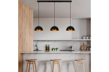 Lysekrone Brena Svart Tre Sokkel - 140 x 30 x 111 cm - Belysning - Innendørsbelysning & Lamper - Taklampe - Kjøkkenlampe & taklampe kjøkken