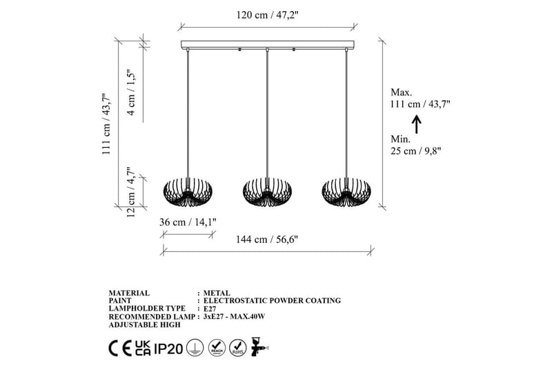 Lysekrone Dorinburg gull - Gull - Belysning - Innendørsbelysning & Lamper - Taklampe - Kjøkkenlampe & taklampe kjøkken