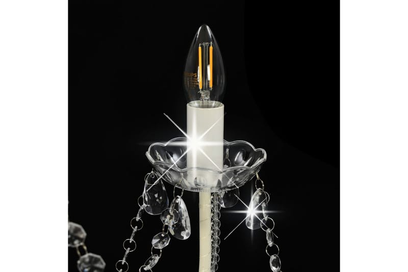 Lysekrone med perler hvit 8 x E14 prer - Hvit - Krystallkrone & takkrone - Lamper gang - Taklampe Lysekrone med perler hvit 8 x E14 prer - Hvit - Krystallkrone & takkrone - Lamper gang - Taklampe
