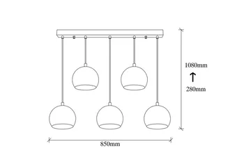 Lysekrone Rantesh Fem Vintage - Gull - Belysning - Innendørsbelysning & Lamper - Taklampe - Kjøkkenlampe & taklampe kjøkken