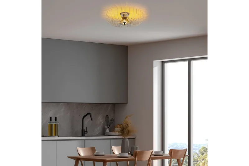Lysekrone Sadorte gull - 56 x 56 x 16 cm - Belysning - Innendørsbelysning & Lamper - Taklampe - Takplafond