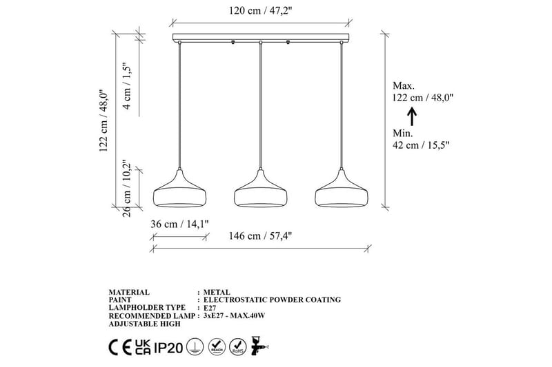 Lysekrone Soodne Svart / Kobber - Svart - Belysning - Innendørsbelysning & Lamper - Taklampe - Kjøkkenlampe & taklampe kjøkken