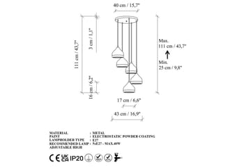 Lysekrone Soodni Fem Sirkel Hvit - Hvit - Belysning - Innendørsbelysning & Lamper - Taklampe - Kjøkkenlampe & taklampe kjøkken