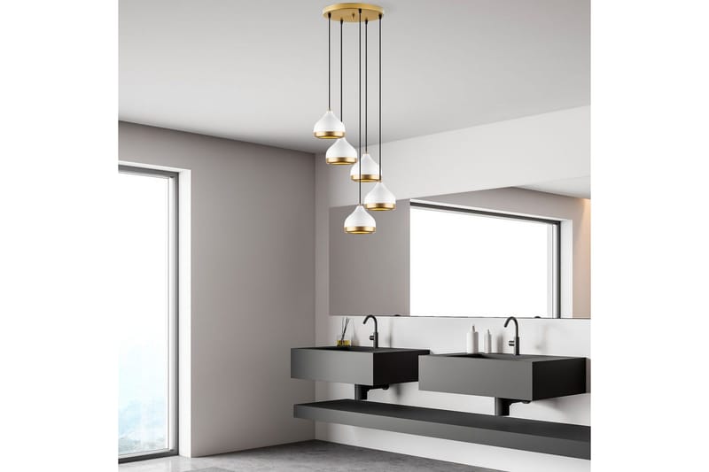 Lysekrone Soodni Fem Sirkel Hvit - Hvit - Belysning - Innendørsbelysning & Lamper - Taklampe - Kjøkkenlampe & taklampe kjøkken