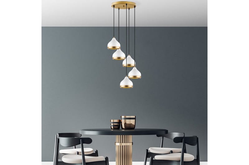 Lysekrone Soodni Fem Sirkel Hvit - Hvit - Belysning - Innendørsbelysning & Lamper - Taklampe - Kjøkkenlampe & taklampe kjøkken