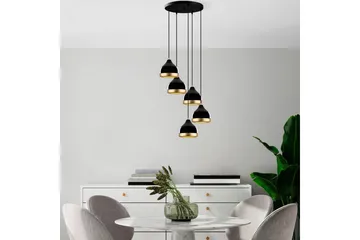 Lysekrone Soodni Fem Sirkel Svart - Svart - Belysning - Innendørsbelysning & Lamper - Taklampe - Kjøkkenlampe & taklampe kjøkken