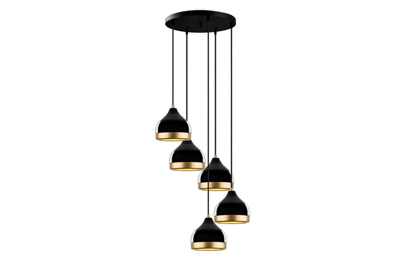 Lysekrone Soodni Fem Sirkel Svart - Svart - Belysning - Innendørsbelysning & Lamper - Taklampe - Kjøkkenlampe & taklampe kjøkken