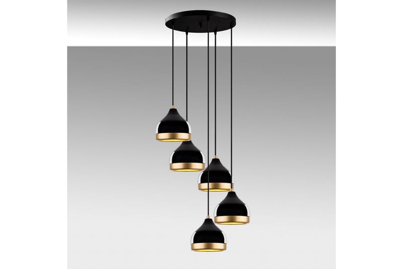 Lysekrone Soodni Fem Sirkel Svart - Svart - Belysning - Innendørsbelysning & Lamper - Taklampe - Kjøkkenlampe & taklampe kjøkken