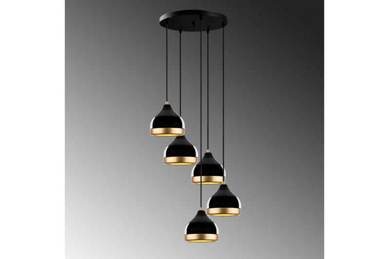 Lysekrone Soodni Fem Sirkel Svart - Svart - Belysning - Innendørsbelysning & Lamper - Taklampe - Kjøkkenlampe & taklampe kjøkken