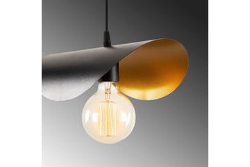 Lysekrone Sugana Kurvet Svart / Gull - Svart / Gull - Belysning - Innendørsbelysning & Lamper - Taklampe - Kjøkkenlampe & taklampe kjøkken